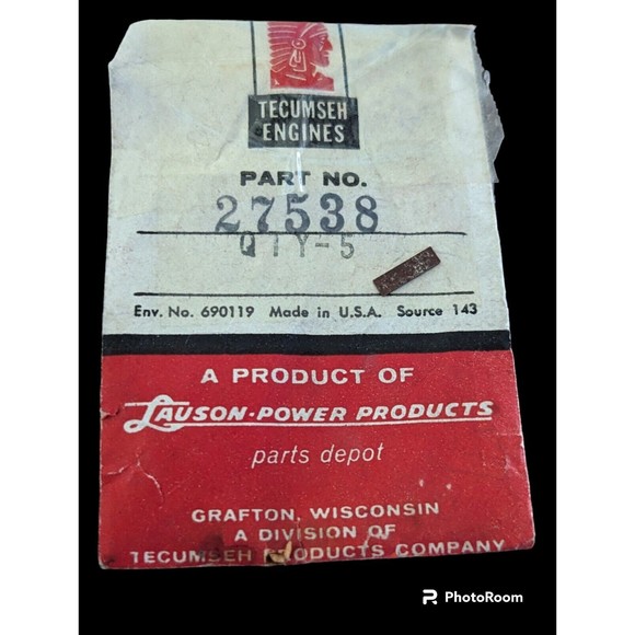 New Genuine Tecumseh 27538 Key Steel Original Vintage Lawnmower Toro Sears USA - Picture 1 of 2